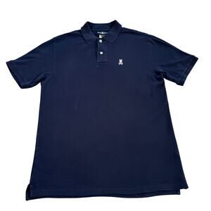 Psycho Bunny Polo Shirt Men Size 7 (XL) Navy Blue Pima Cotton Classic Logo